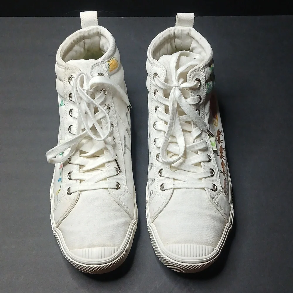 Cariuma OCA‎ High Sneakers Mens 11 White Christmas Tacos Holiday Canvas High Top